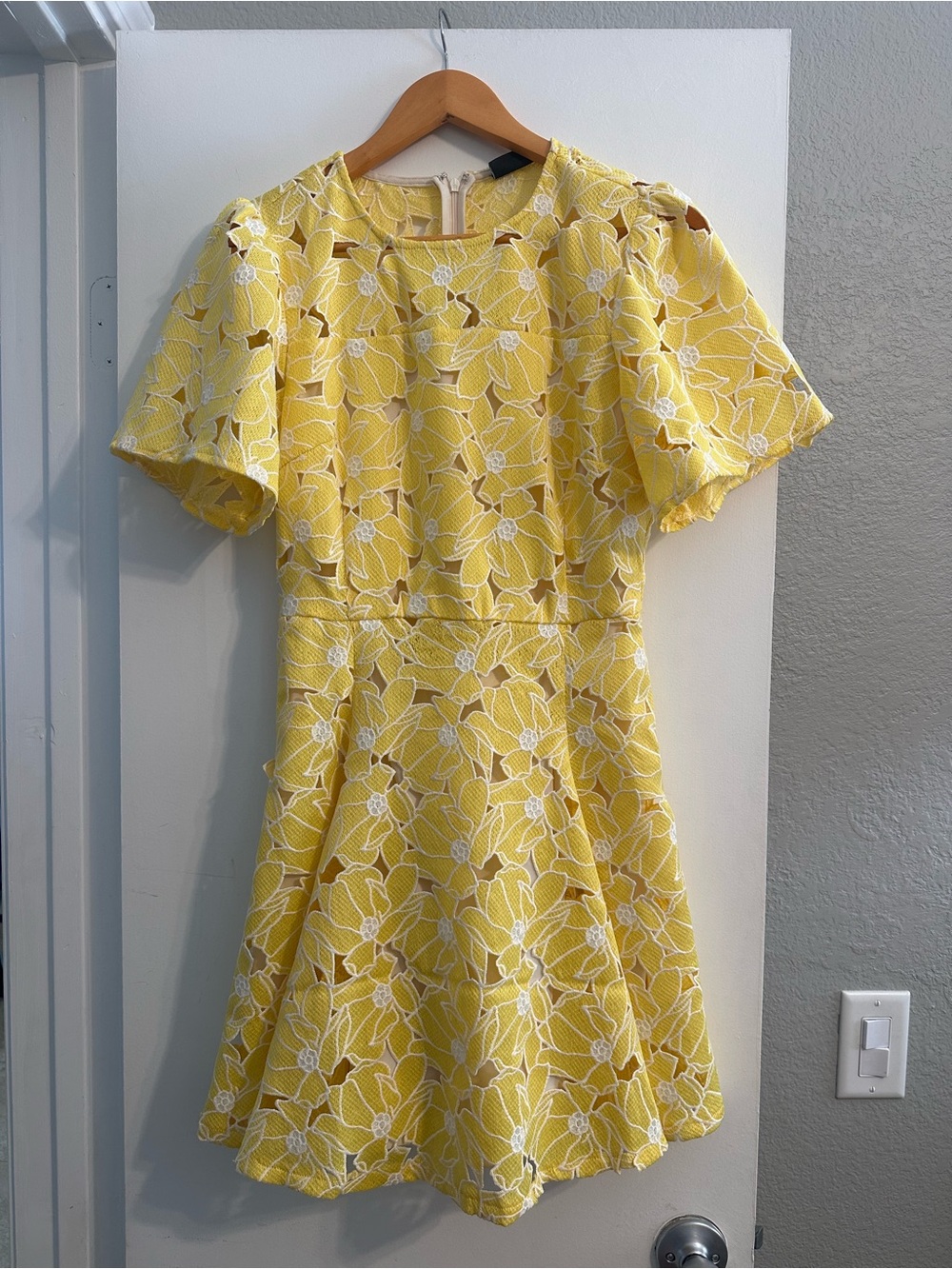 Vici Yellow Floral Lace Fit & Flare Mini Dress - Picture 2 of 7